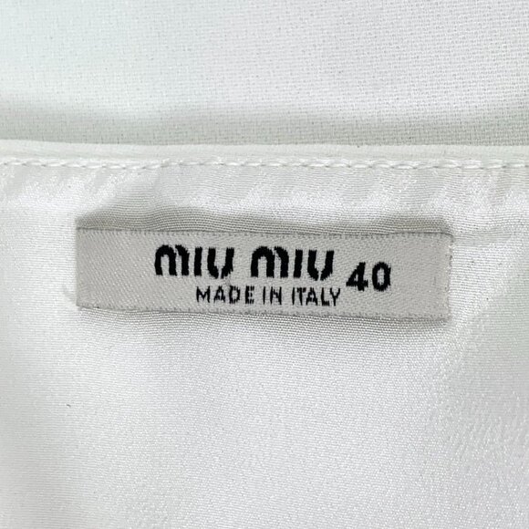 Miu Miu Ivory Sleeveless Dress With Star Embellishment & Cross Back Design Size - Picture 5 of 8